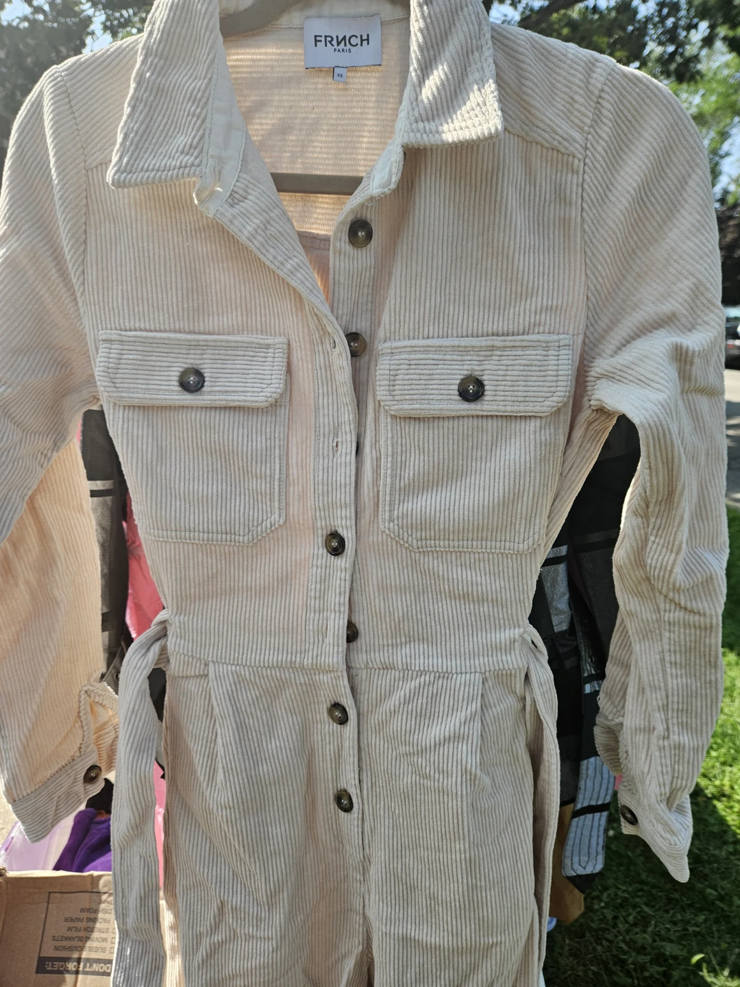 FRNCH Paris Beige Corduroy Jumpsuit XS - photo 5