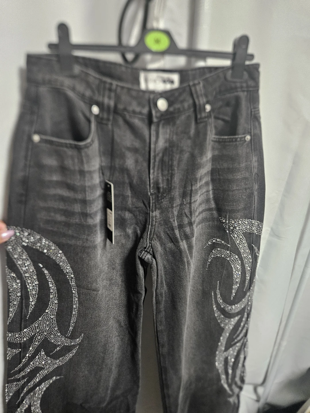 Wide Leg" Jeans Black Wash Size 9