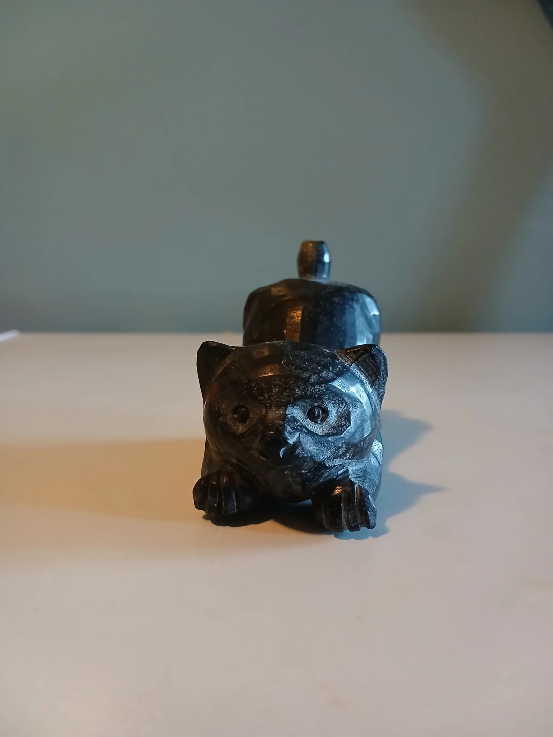Carved Stone Cat Figurine - photo 2