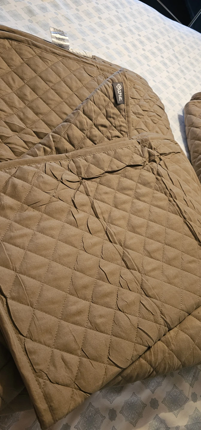 Quilted Throw Blanket Set - Brown - photo 2
