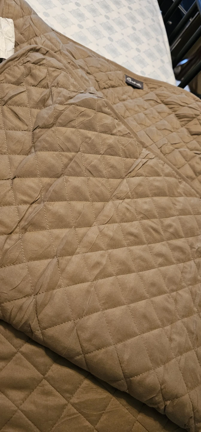 Quilted Throw Blanket Set - Brown - photo 3