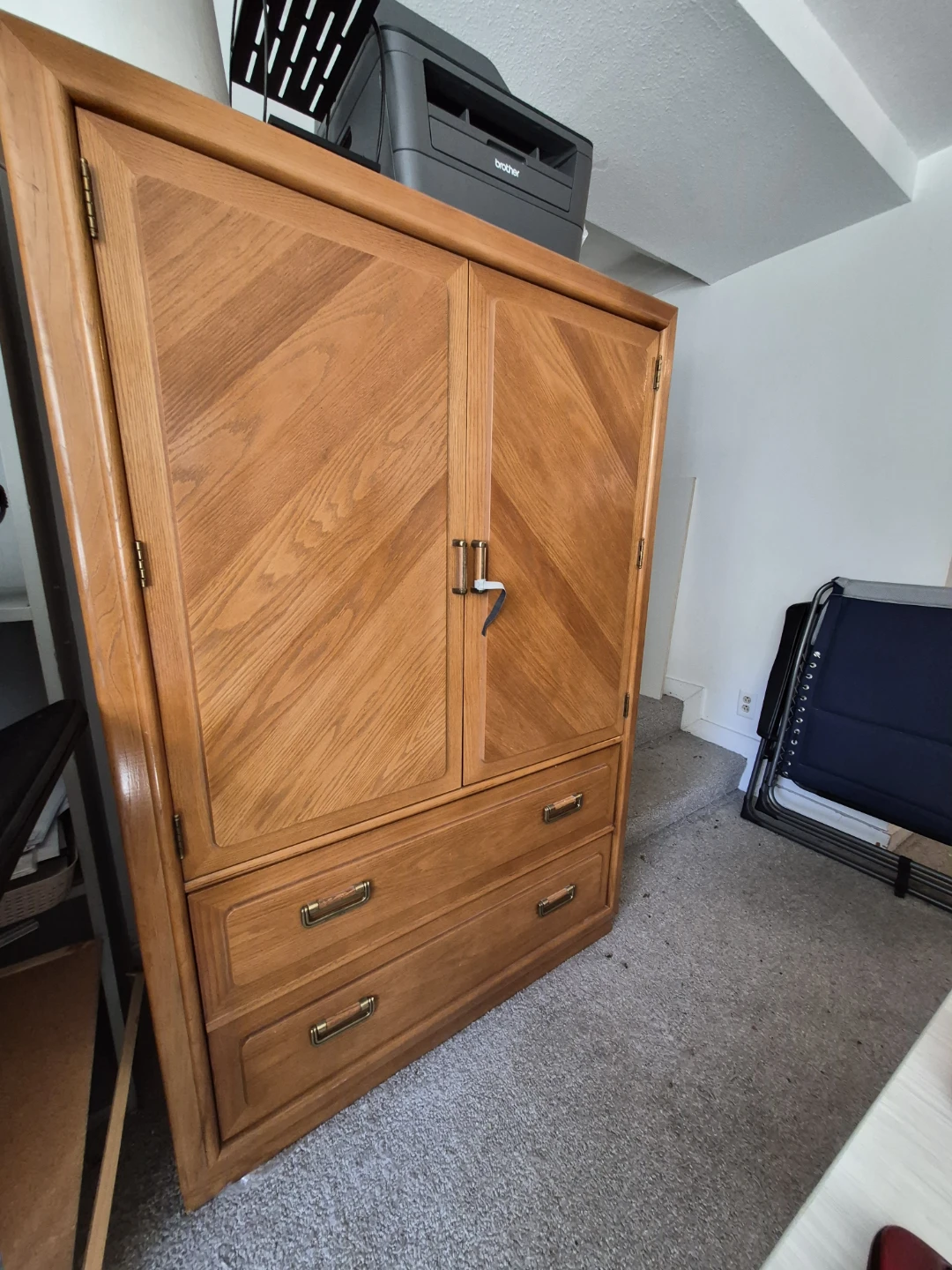 Vintage Wooden Armoire Wardrobe