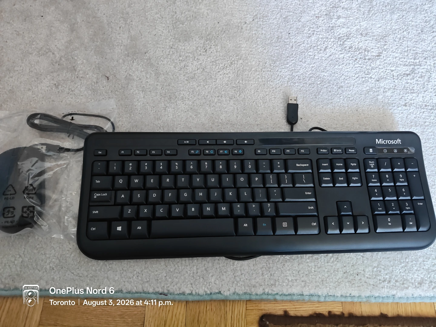 Microsoft Wired Keyboard and Dell USB Mouse