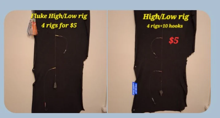 Fluke High/Low Rig Fishing Rigs - 4 Rigs for $5
