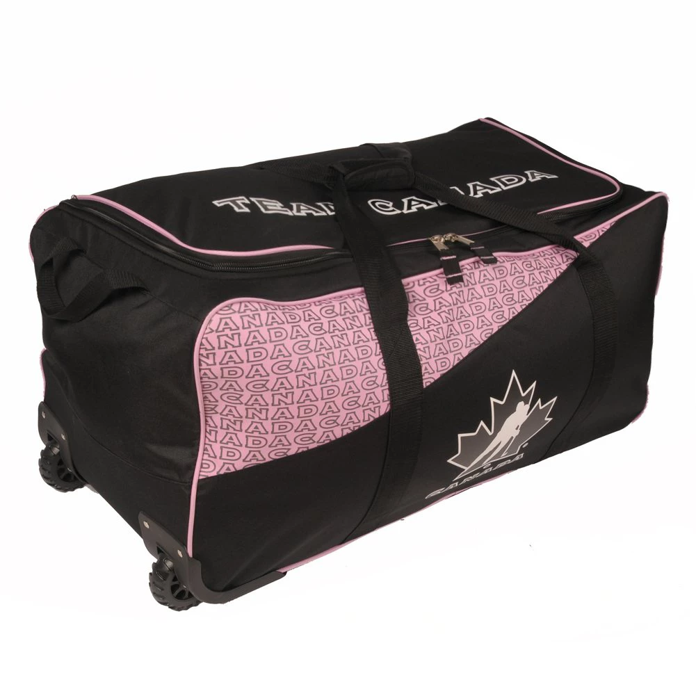 Team Canada Rolling Duffle Bag Pink Trim