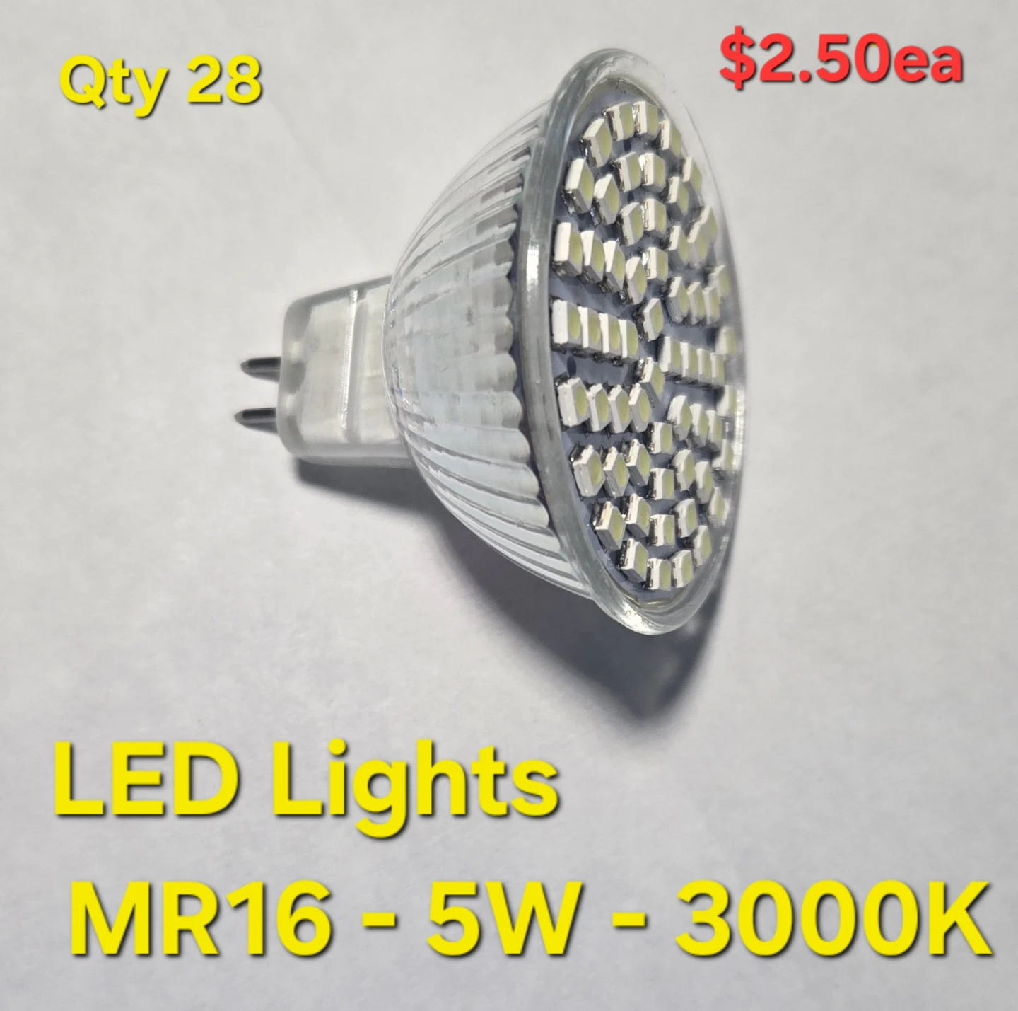 LED Light Bulbs - MR16, GU10, 5W, Cool/Warm White