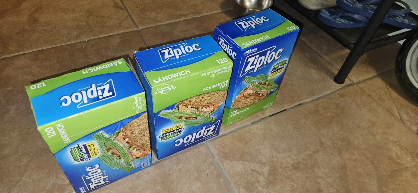 Ziploc Sandwich Bags - 3 Boxes (120 Count Each)