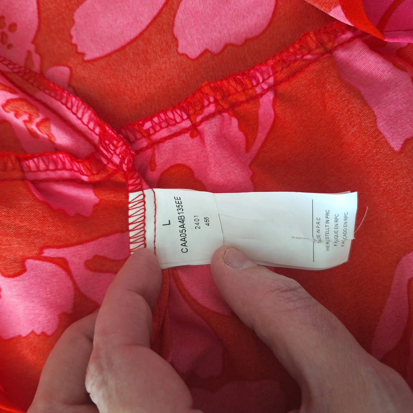 CUPSHE Red & Pink Floral Dress Size L - photo 2