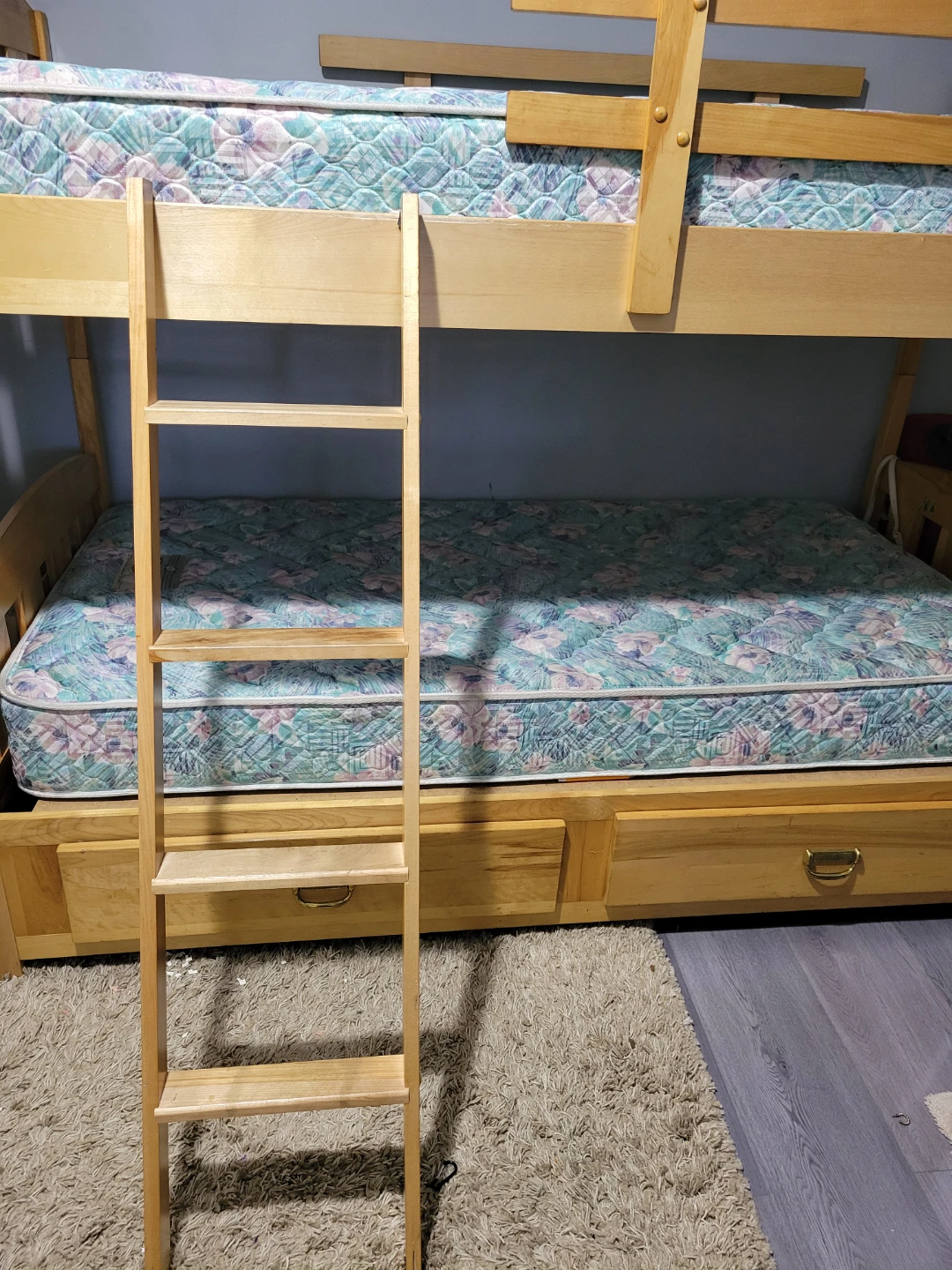 Wooden Bunk Bed with Mattresses
