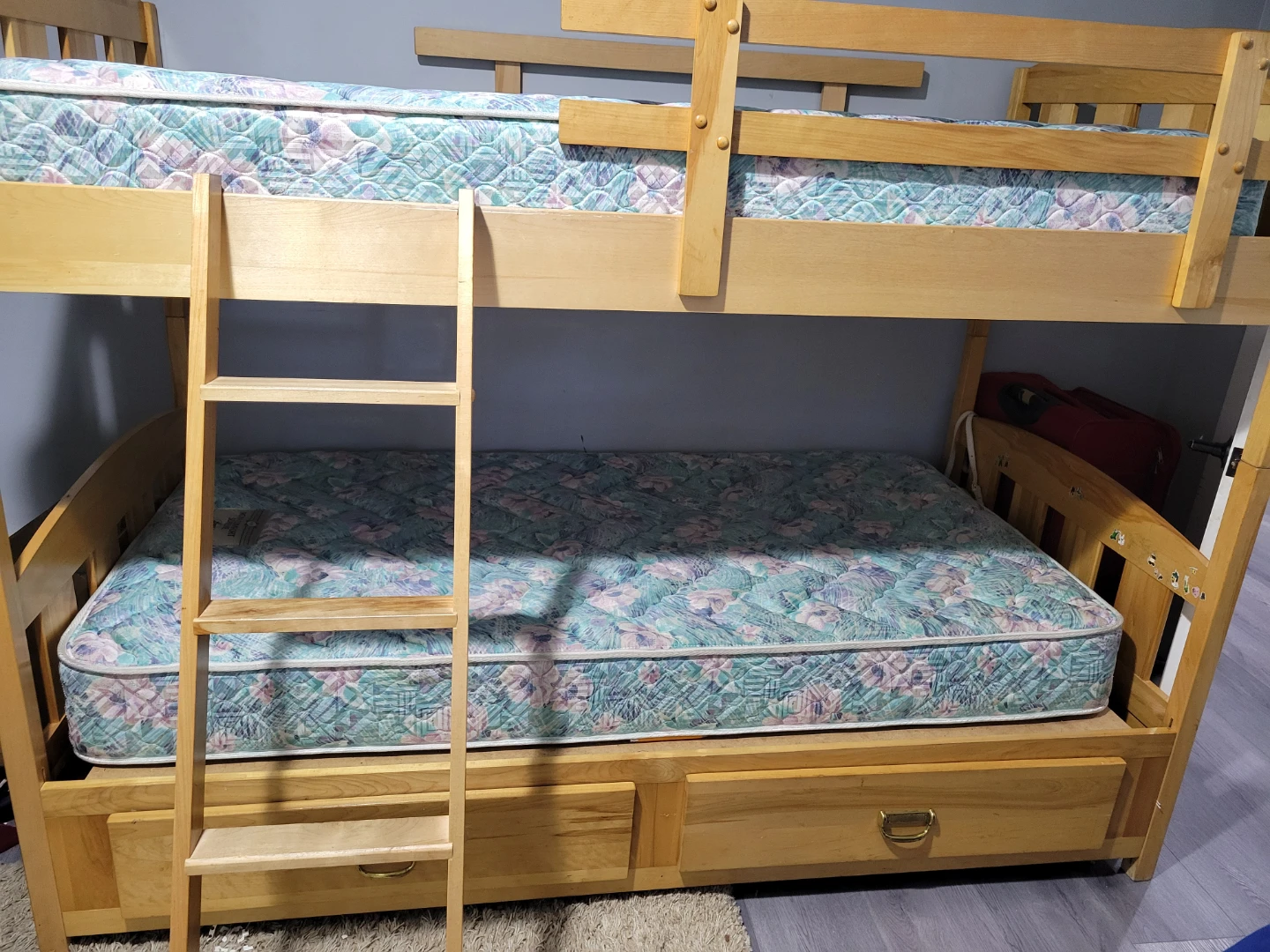 Wooden Bunk Bed with Mattresses - photo 2