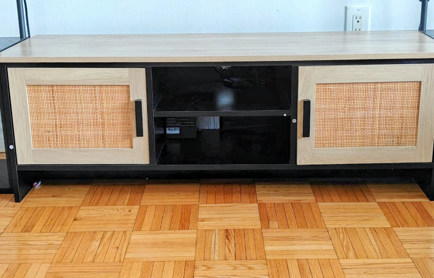 HOMCOM Boho TV Stand , TV Console Table with 2 Storage Shelves. - photo 2
