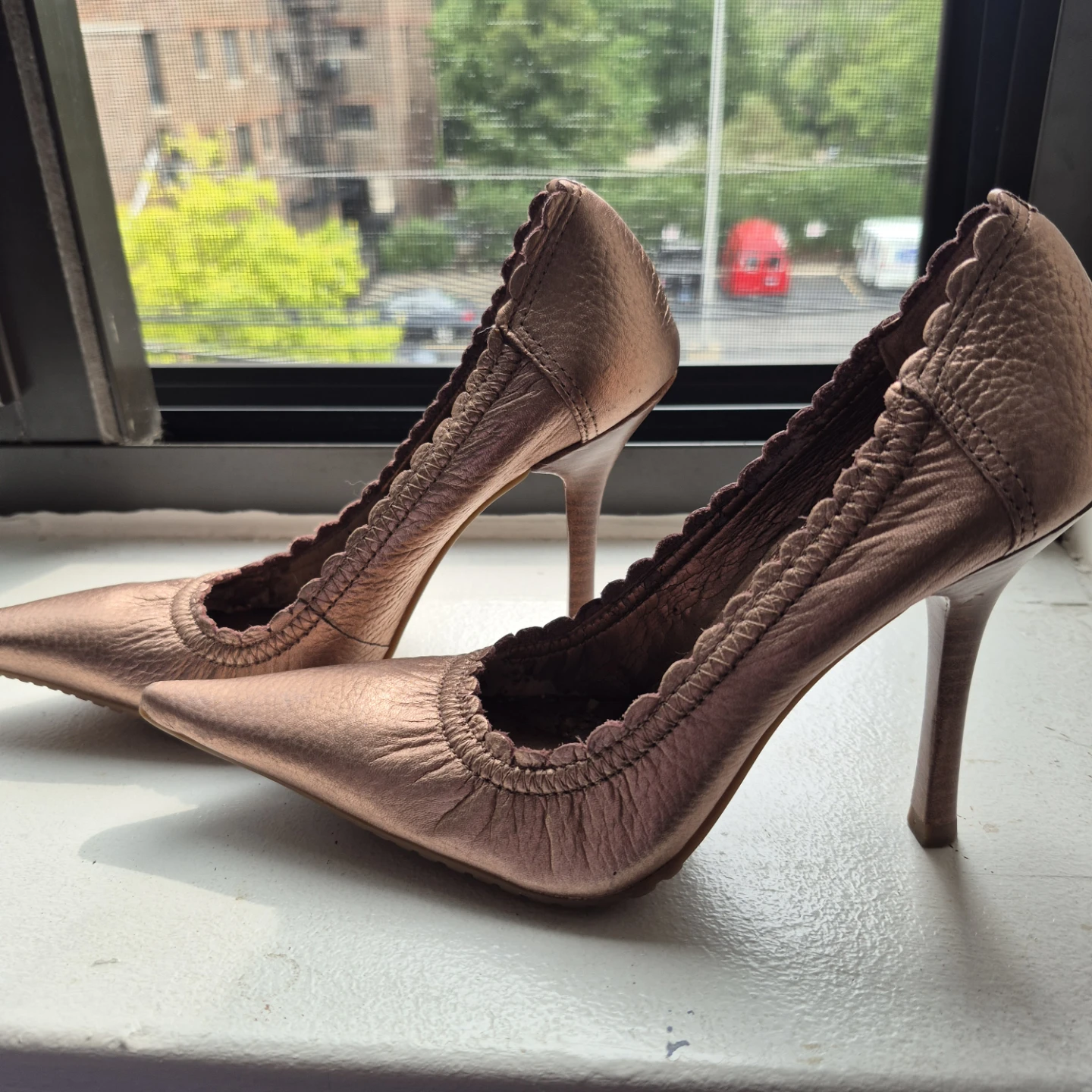 Aldo Rose Gold Pointed Toe Heels Size 4