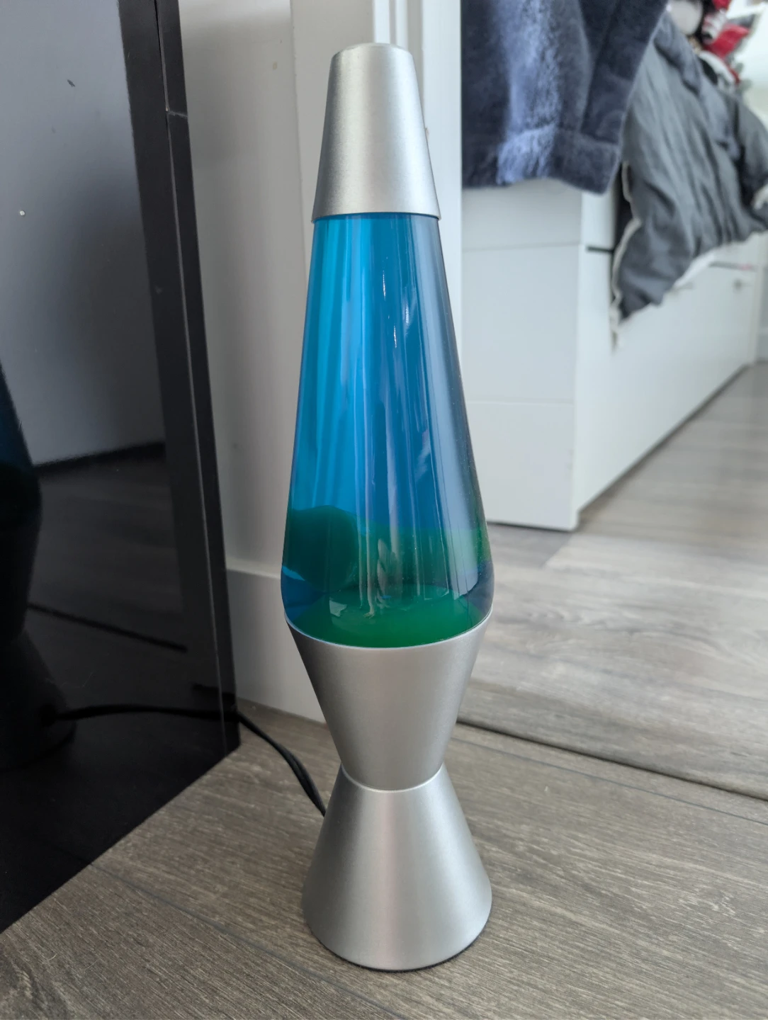 Silver and Blue Lava Lamp