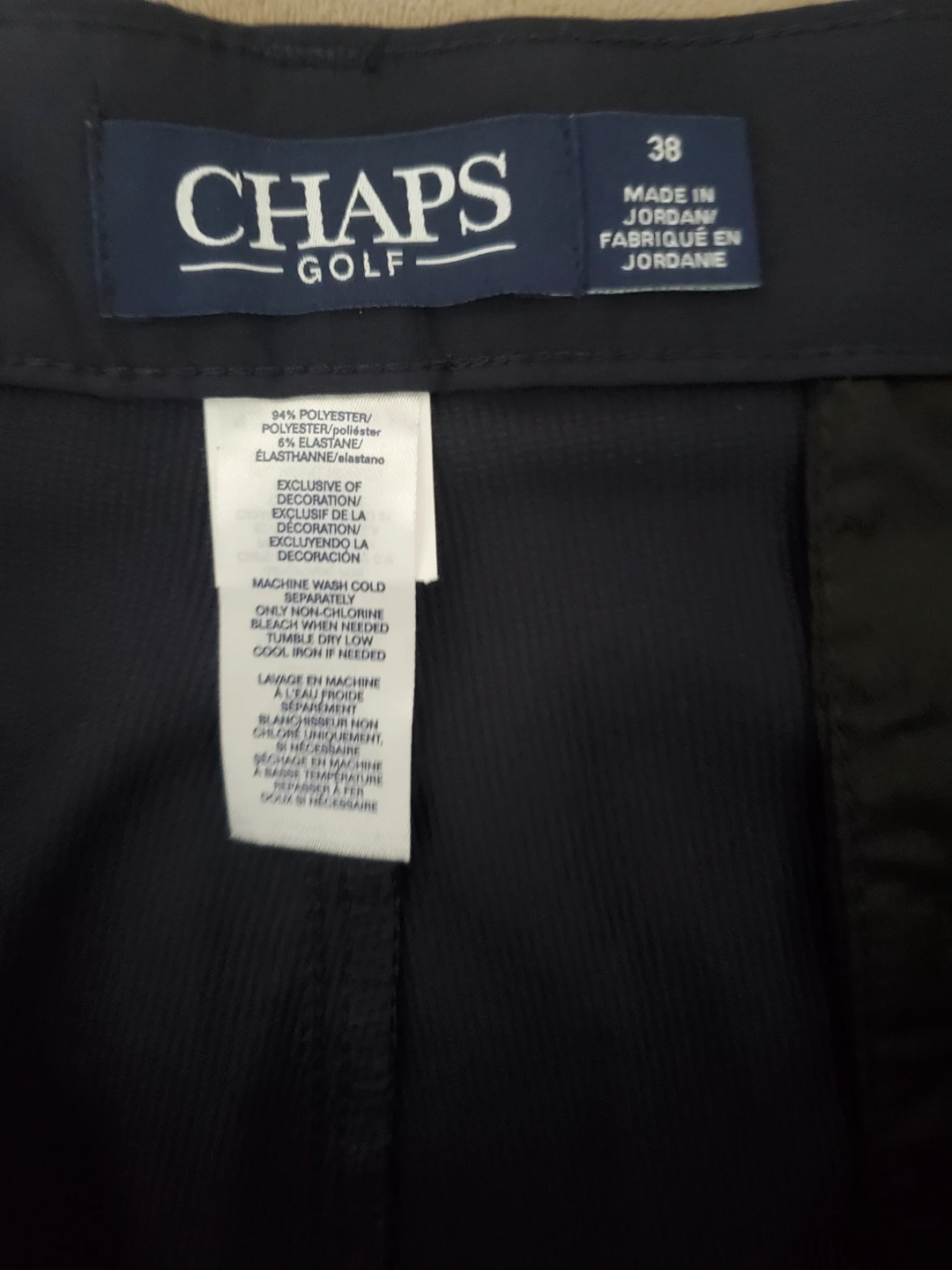 Chaps Golf Stretch Shorts Brand New Color Navy size 38 - photo 2