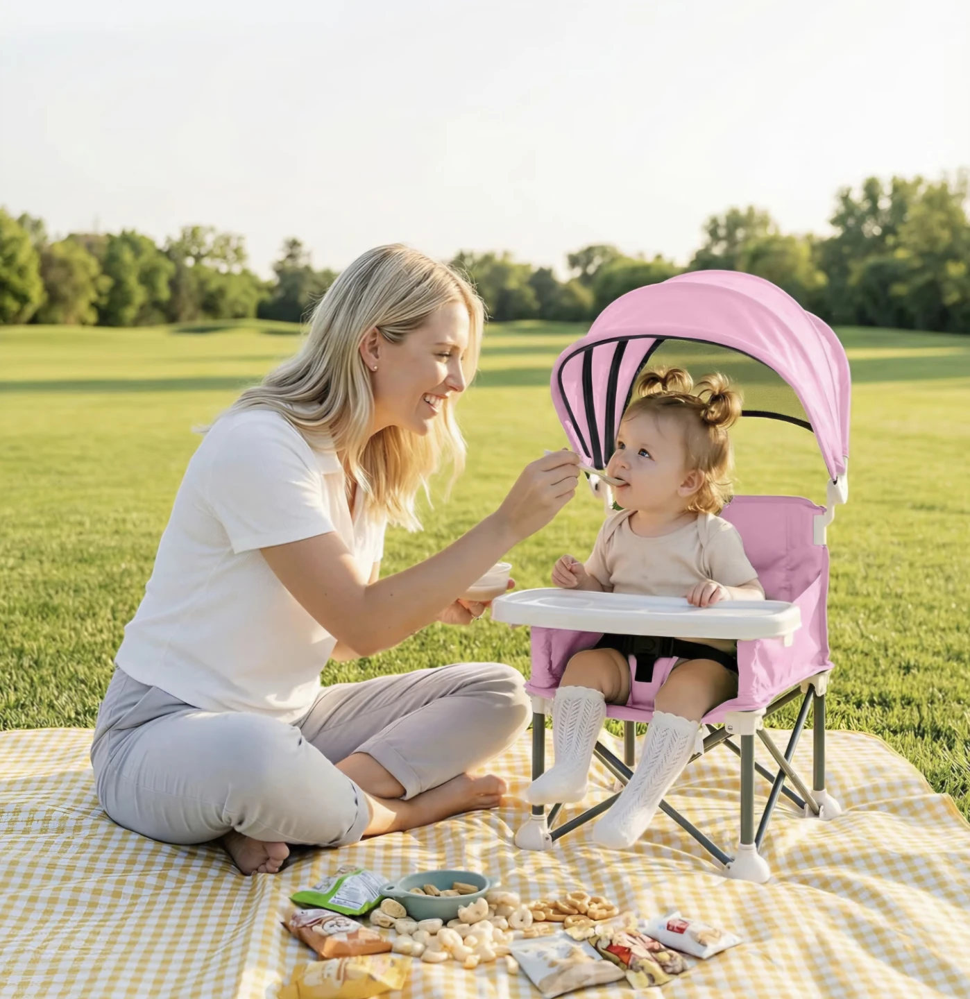 Sunchildor Baby Booster Seat Removable Tray/Canopy - photo 3