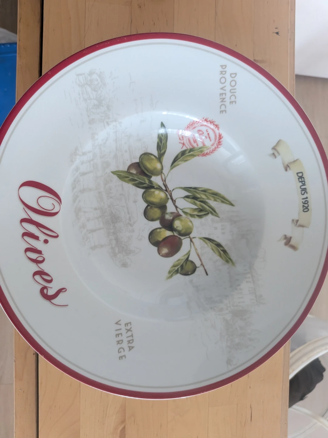 4 Douce Provence Olives Pasta Bowls with one large serving bowl