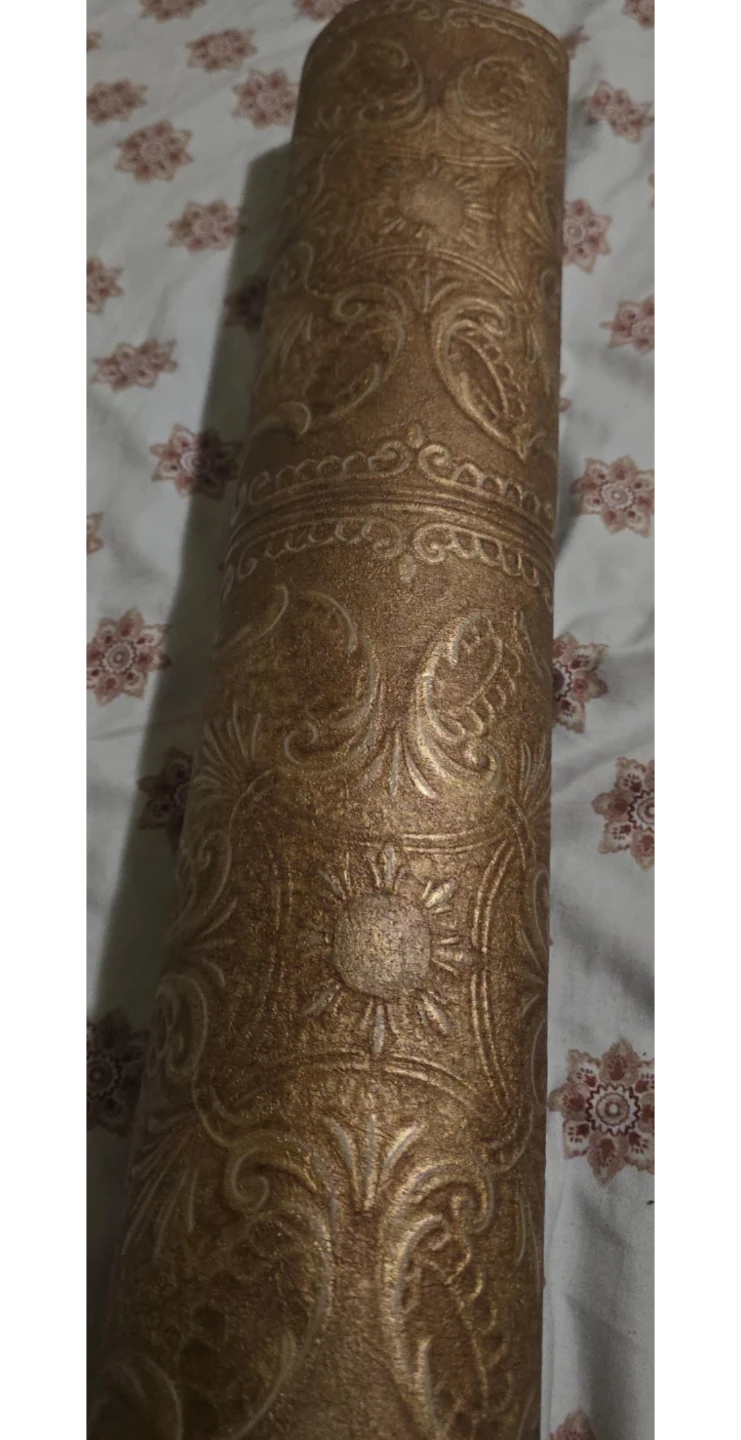 Beautiful Textured Bronze Damask Wallpaper Roll