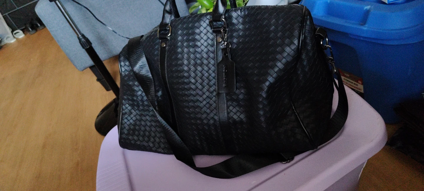 Black Woven Duffel Bag