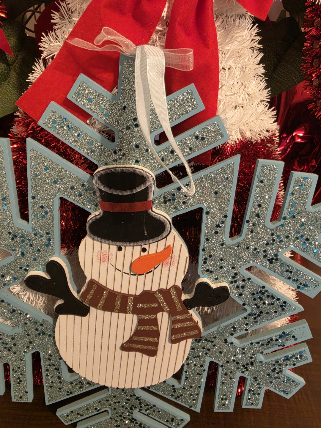 Snowman Snowflake Christmas Ornament