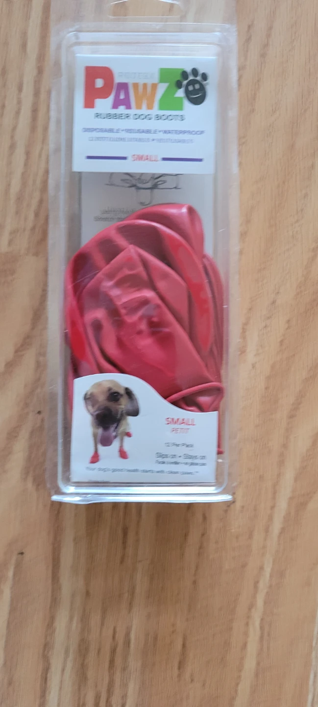 Pawz Rubber Dog Boots - Red, Small
