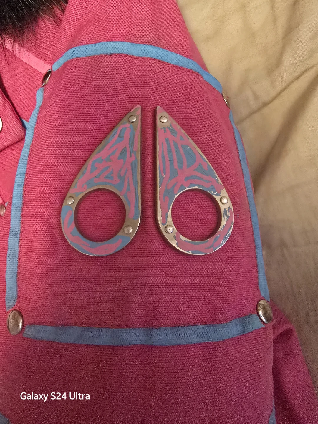 Custom Moose Knuckles Down Filled Bomber Jacket Pink - photo 2