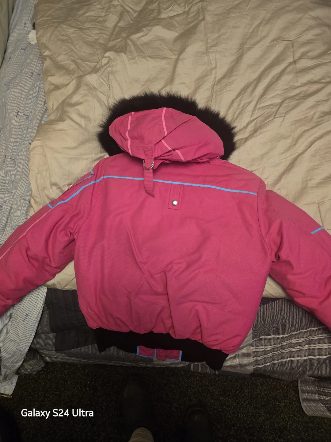 Custom Moose Knuckles Down Filled Bomber Jacket Pink - photo 4