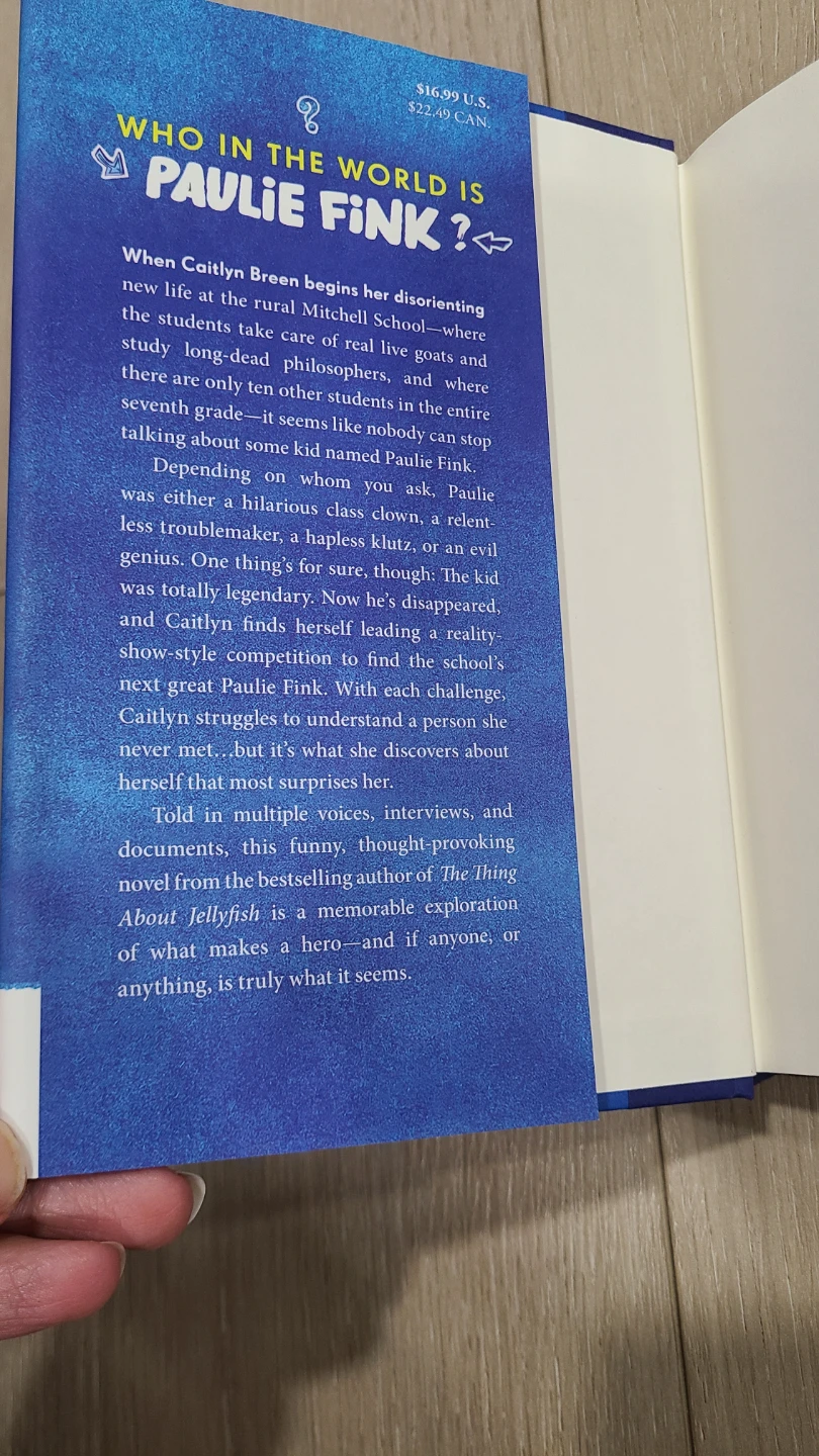 The Next Great Paulie Fink by Ali Benjamin - Hardcover - photo 2