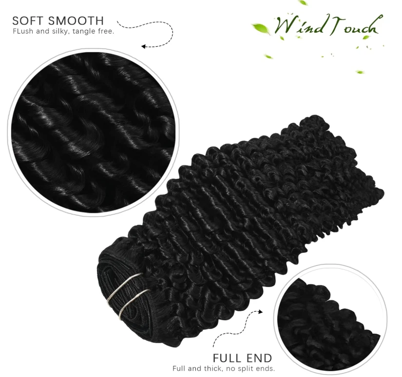 Burmese Black Curly Human Hair Extensions - photo 4