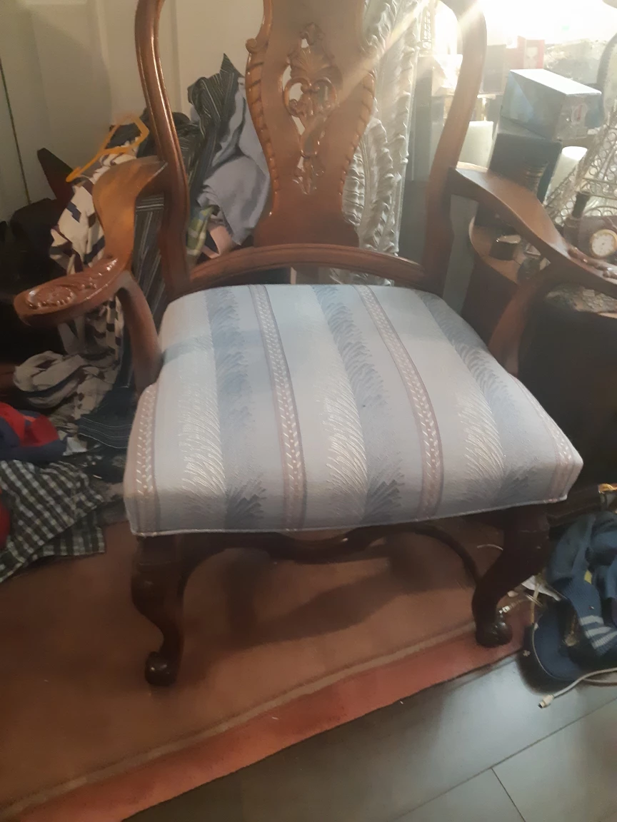Wooden Armchair with Padded Seat