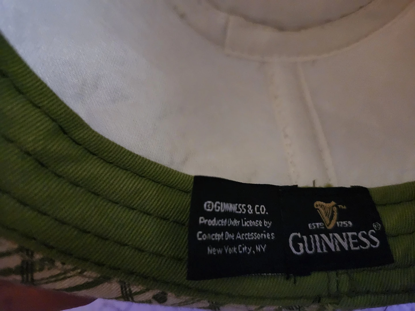 Guinness Plaid Fedora Hat Green White - photo 2