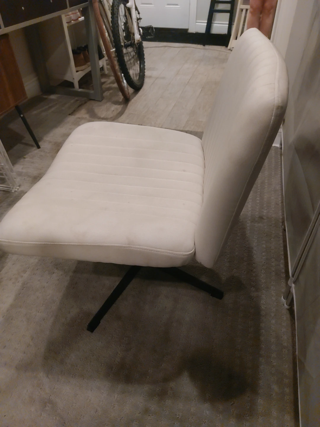 Off-White Swivel Accent Chair - photo 2