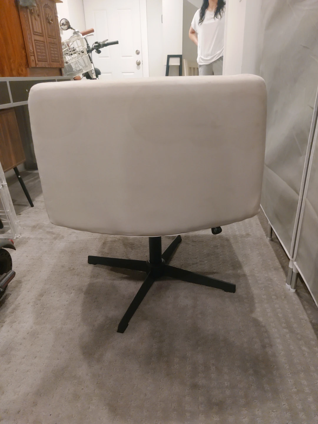 Off-White Swivel Accent Chair - photo 4