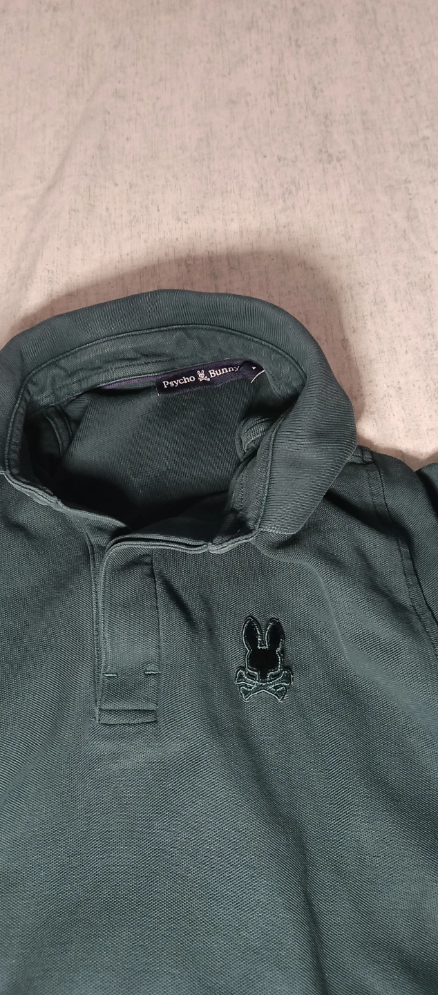 Psycho Bunny Dark Green Pique Polo Embroidered Bunny Skull Logo - photo 3