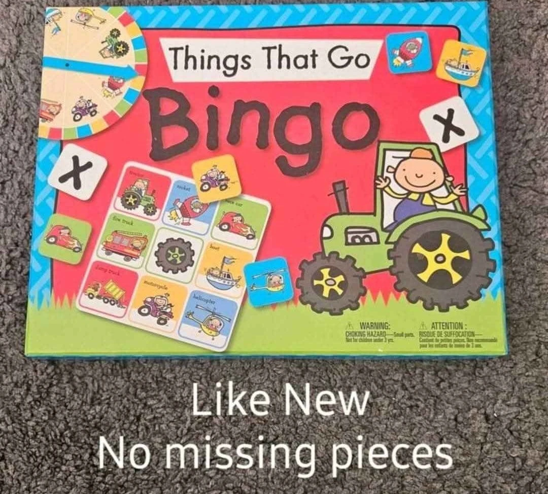 Things That Go Bingo Game