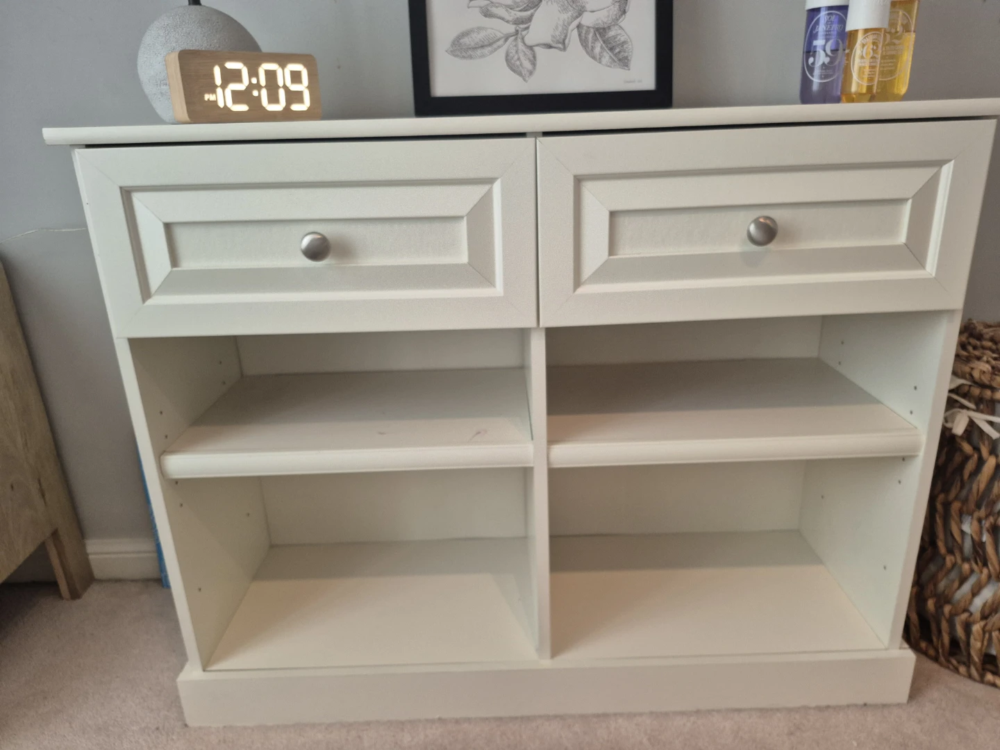 White storage cabinet with drawers and shelves - photo 3