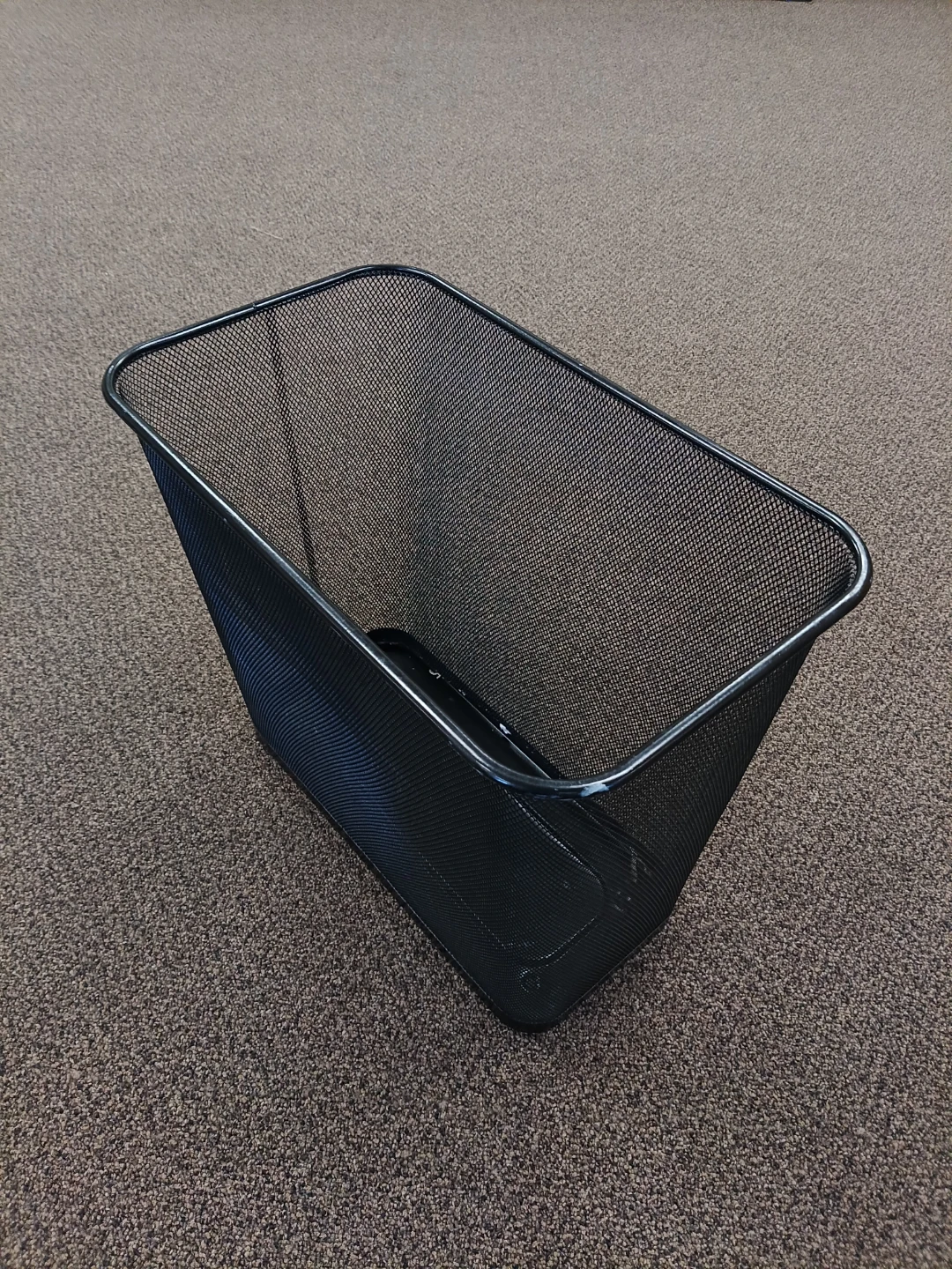 Black Wire Mesh Wastebasket