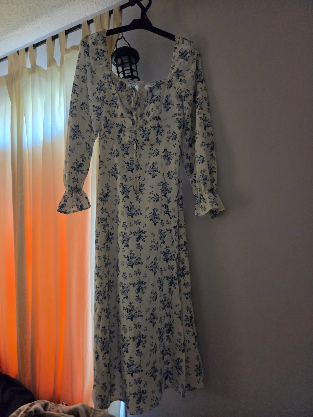 Floral Print Maxi Dress with Square Neck - photo 2