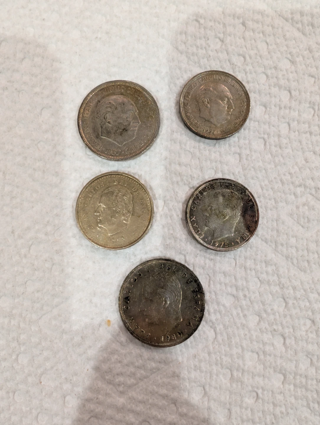 Lot of 5 Spanish Peseta Coins - photo 2
