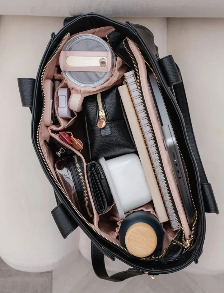 Poppy & Peonies Black Multitasker Tote Bag - photo 3