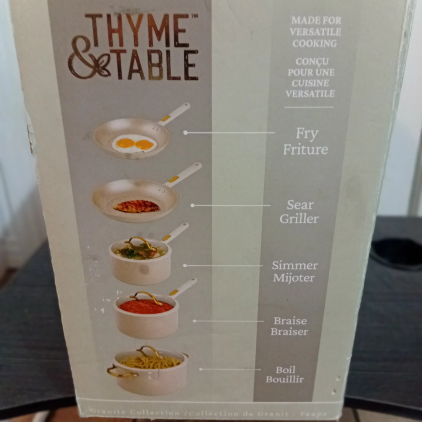 Thyme & Table 12-Piece Cookware Set - Granite Collection Taupe - photo 2