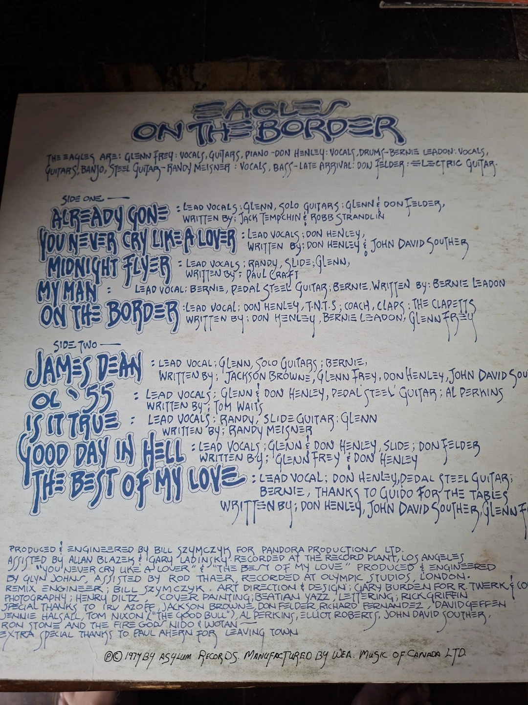 Eagles On The Border Vinyl Record - photo 2