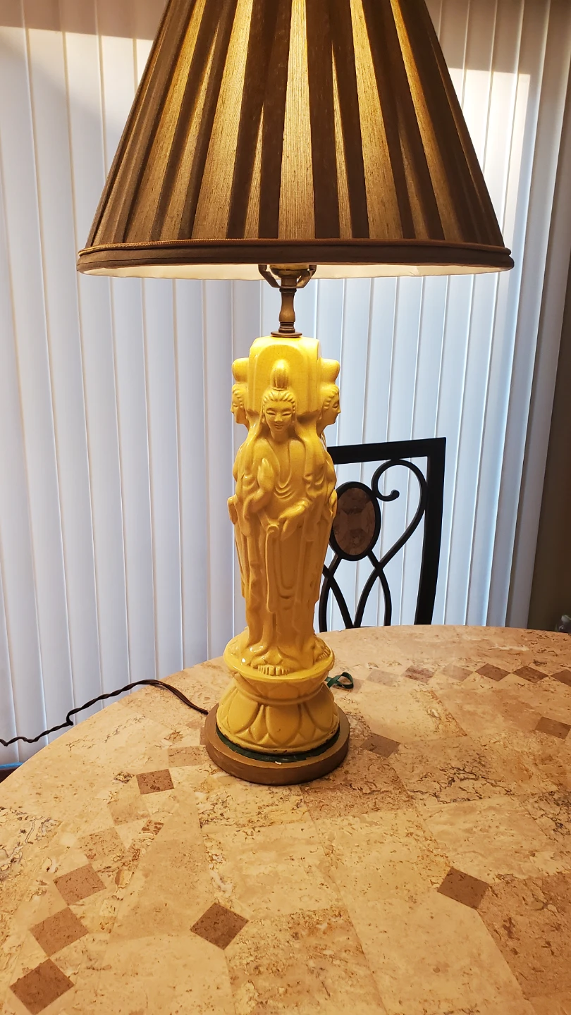 Vintage Mid-Century Asian Figural Lamp (Guanyin/Buddha) - photo 5