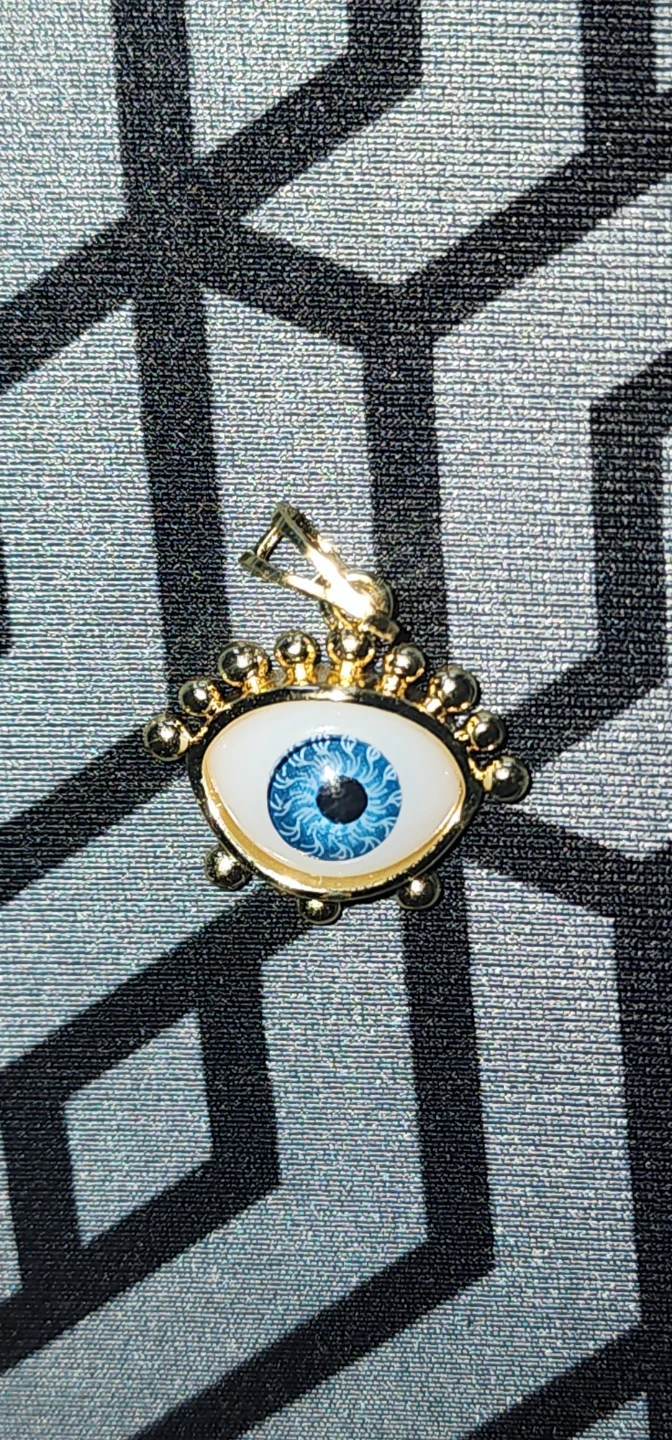 Gold plated Evil Eye Charm Pendant - photo 4