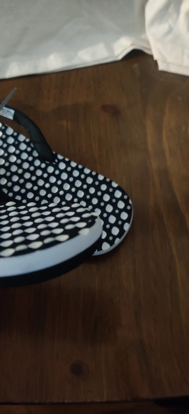 Adidas Flip Flops - Black with White Dots - photo 5