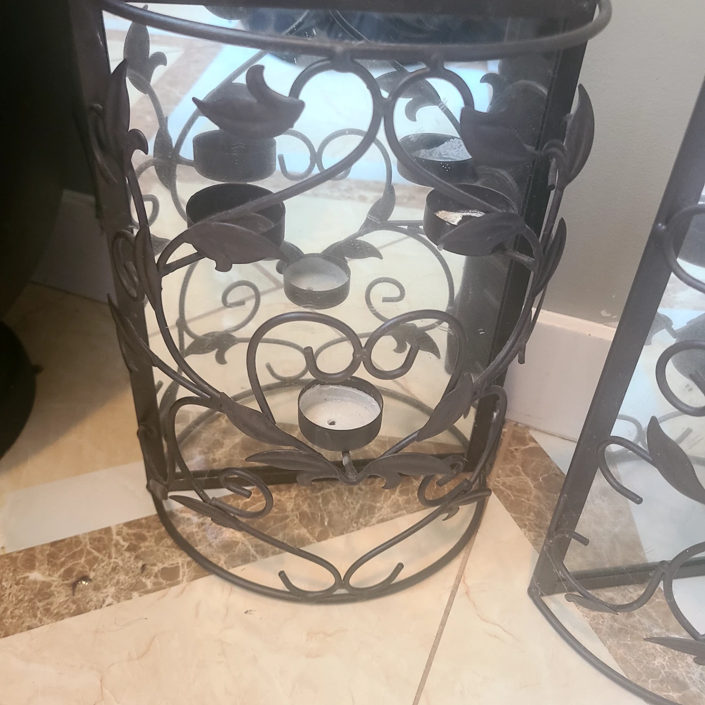 Metal and Glass Candle Holder - photo 2