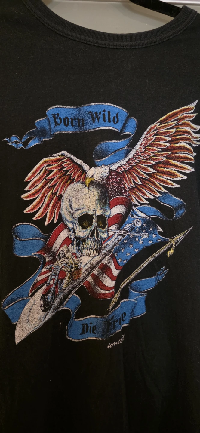 VINTAGE Born Wild Die Free Graphic T-Shirt - photo 2
