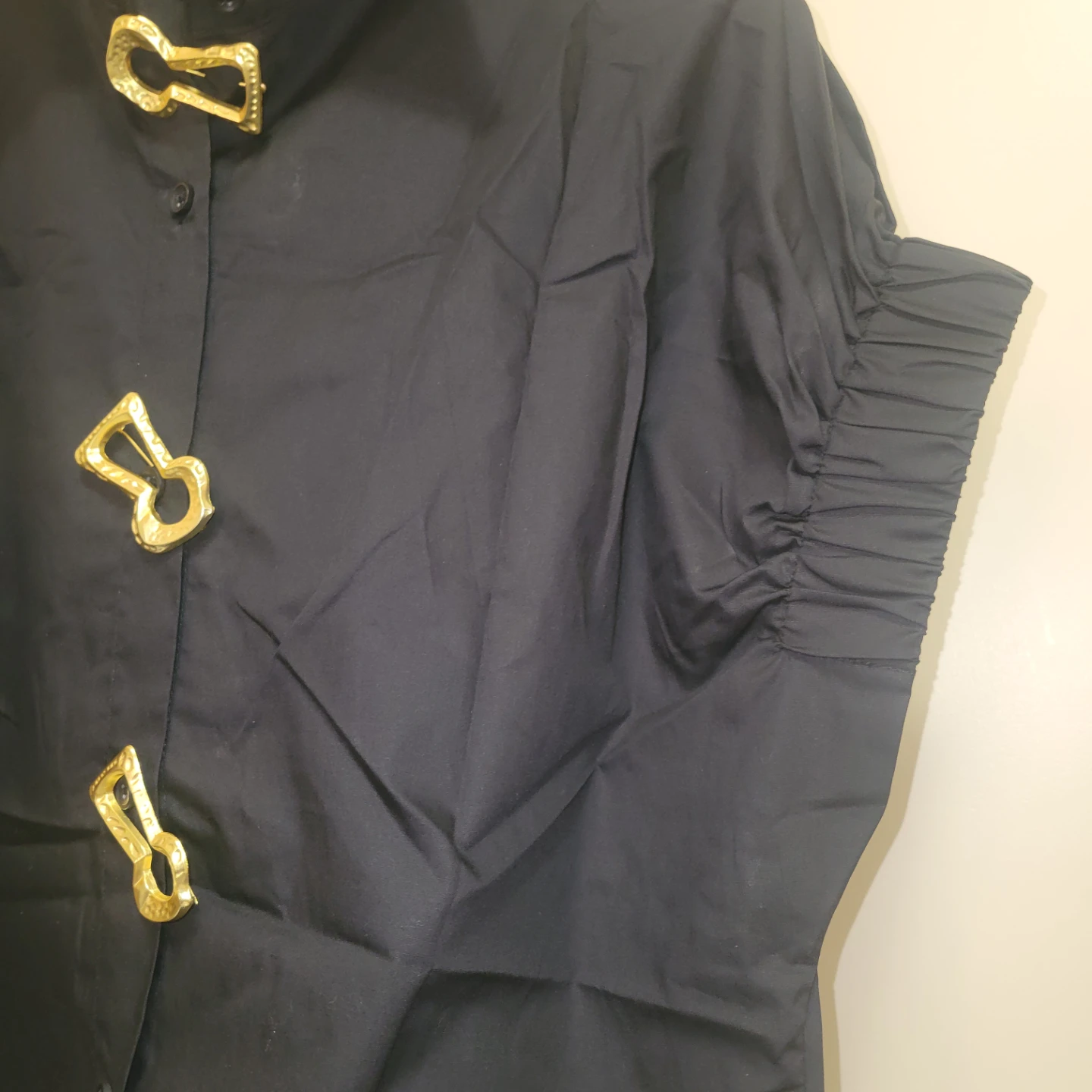 Kebunuo Black Blouse with Gold Hardware - photo 3