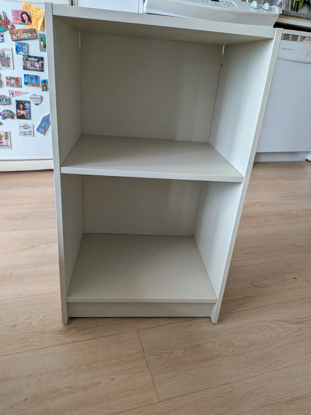 Two light Beige 2-shelf nightstand