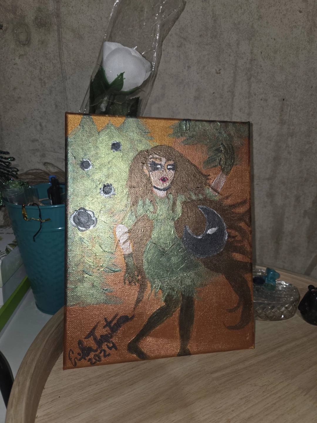 Original Painting of Woman with Moon - photo 3