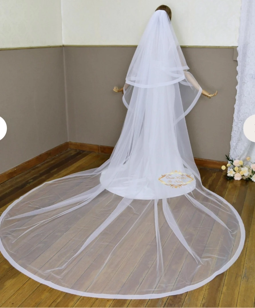 Cathedral Length Two-Tier Wedding Veil - photo 2